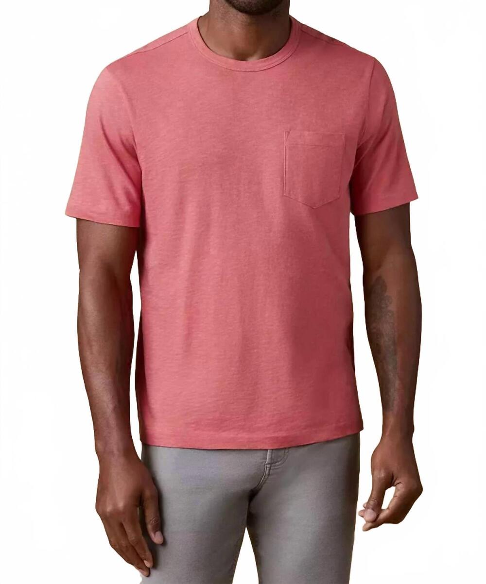 NEW FAHERTY sunwashed pocket tee in coral red